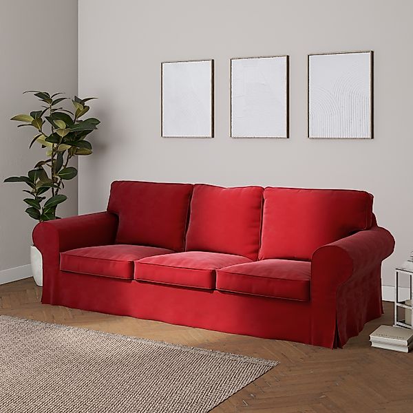 Bezug für Ektorp 3-Sitzer Sofa nicht ausklappbar, rot, Sofabezug für Ektorp günstig online kaufen