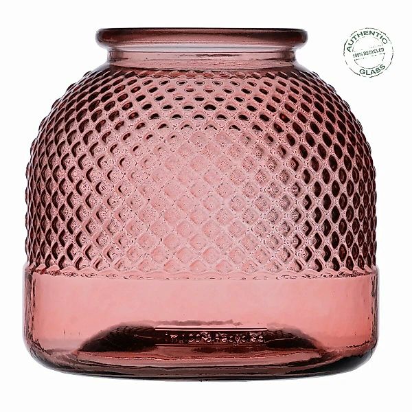 Vase Rosa Recyceltes Glas 24 X 24 X 24 Cm günstig online kaufen