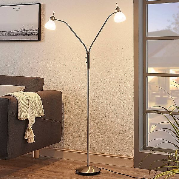 Lindby Stehlampe Gwendolin, 2-flg., 160cm, Glas, verstellbar günstig online kaufen