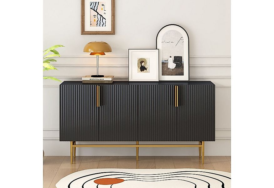 Flieks Sideboard (1 St., Metallgriff und Metallbeine), Anricht mit 4 Türen günstig online kaufen