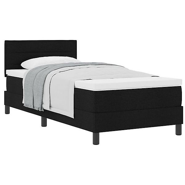 vidaXL Bett Boxspringbett mit Matratze Schwarz 90x190 cm Stoff (1-tlg) günstig online kaufen
