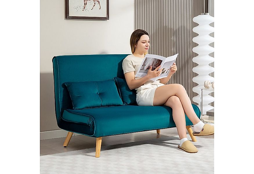 HOMCOM Schlafsofa, Schlafcouch 1 Teile, 190 x 120 cm, für Wohnzimmer, Dunke günstig online kaufen