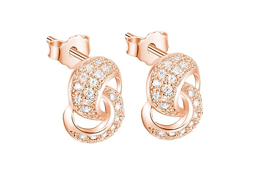 LÖB Paar Ohrstecker 18K Roségold Vergoldet Ohrringe Zirkonia Steine Unendli günstig online kaufen
