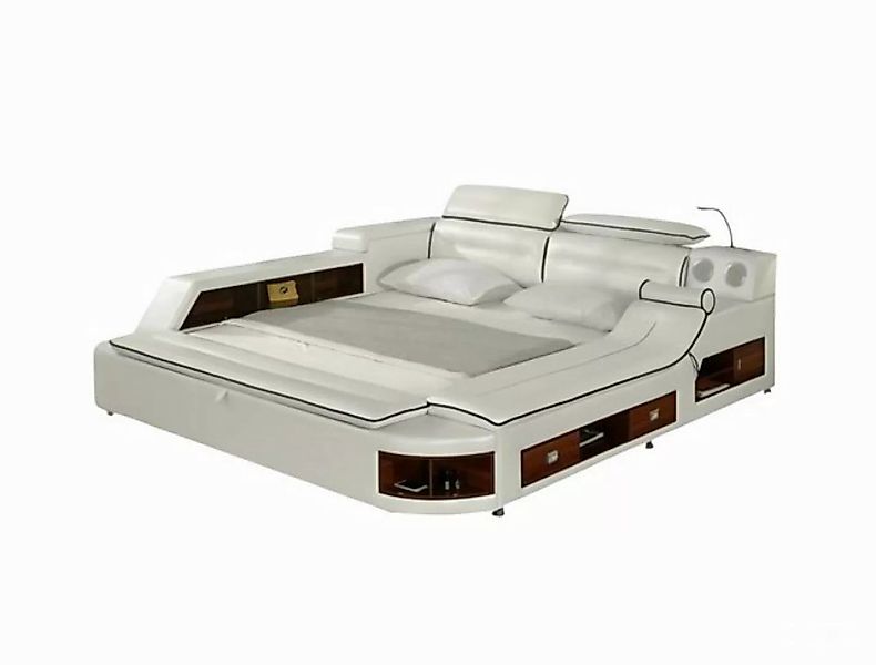 JVmoebel Bett Luxus Bett Leder Betten 180x200 Multifunktion Schlafzimmer Li günstig online kaufen