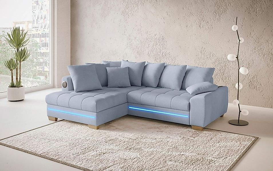 Mr. Couch Ecksofa »Nikita II, L-Form«, mit Kaltschaum, RGB-LED, Soundsystem günstig online kaufen