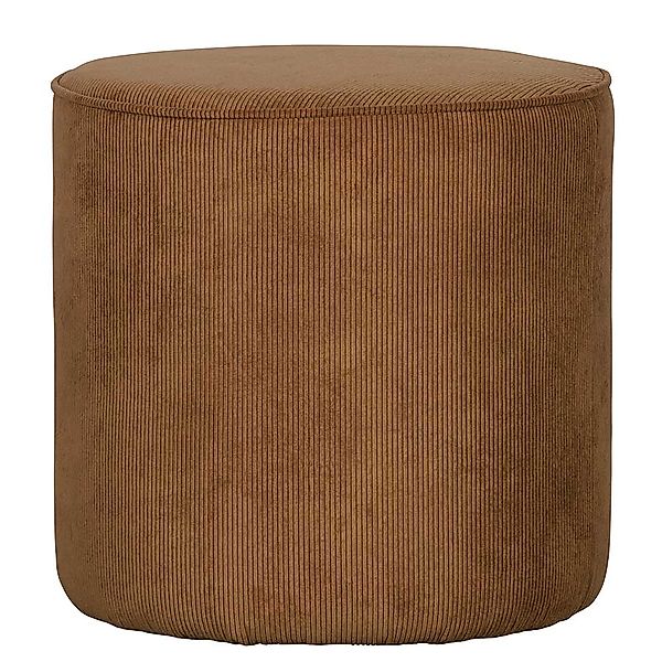 Runder Sitzpouf in Honigfarben Cord Bezug günstig online kaufen