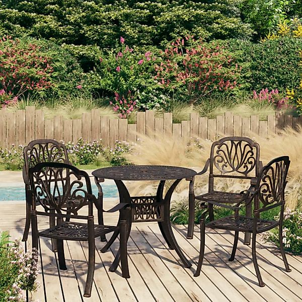 5-tlg. Bistro-set Aluminiumguss Bronzen günstig online kaufen