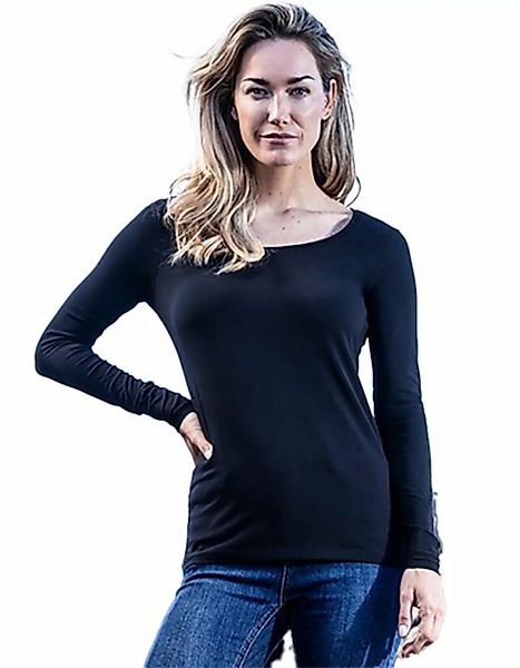 Promodoro Langarmshirt schwarzes Damen Sweatshirt / Langarmshirt (Slim Fit) günstig online kaufen