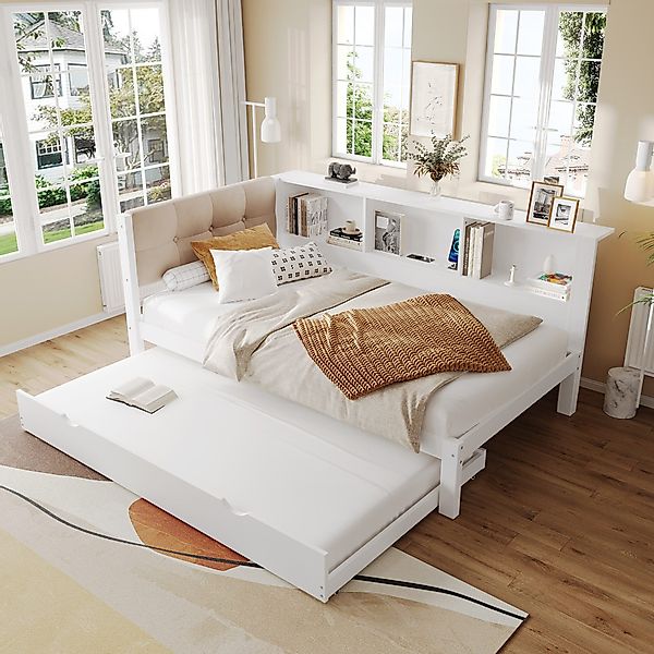 Flieks Daybett, Kinderbett 90x200cm mit Ausziehbett günstig online kaufen