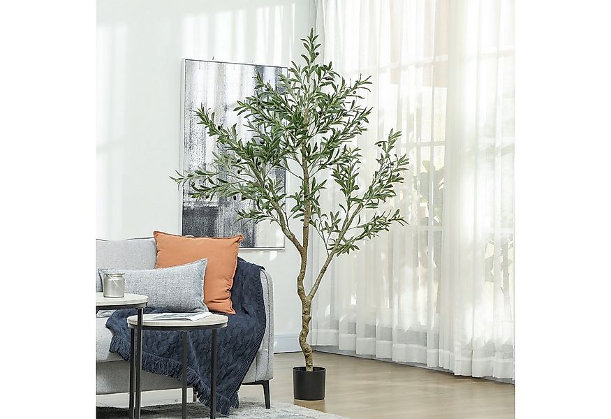Kunstpflanze Kunstpflanze, Olivenpflanze in Pflanztopf Olivebaum, HOMCOM, H günstig online kaufen