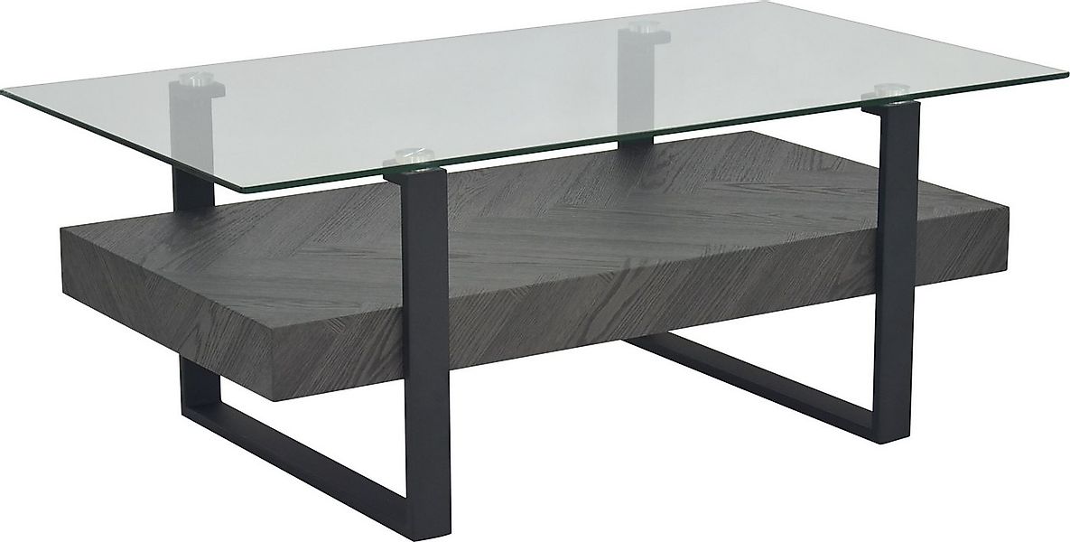 HELA Couchtisch KONRAD (1-St), Couchtisch, Ablageboden, Glasplatte, Kufenge günstig online kaufen