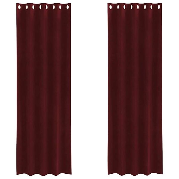 vidaXL Vorhänge 2 Stk Weinrot 140 x 245 cm Samt 4107301 günstig online kaufen