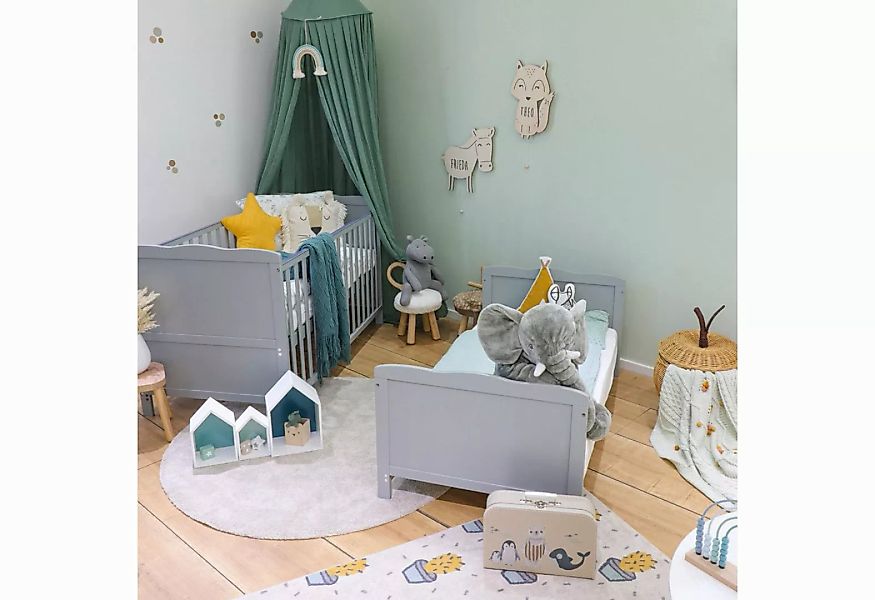 Puckdaddy GmbH Babybett Mika (140x70cm) in Grau, umbaubar zum Juniorbett günstig online kaufen