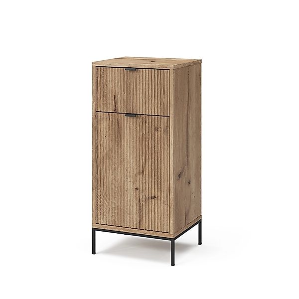 Vicco Midischrank Eliza Viking Oak 40 x 87 cm mit Tür und Schublade günstig online kaufen