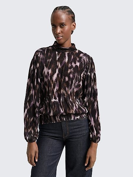 TOM TAILOR Denim Langarmshirt T-Shirt Loose Fit Blusenshirt mit Muster günstig online kaufen