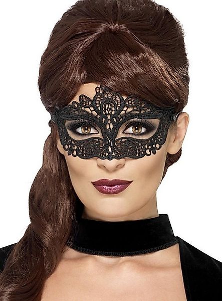 Smiffys Verkleidungsmaske Venezianische Spitzenmaske schwarz - für Fasching günstig online kaufen