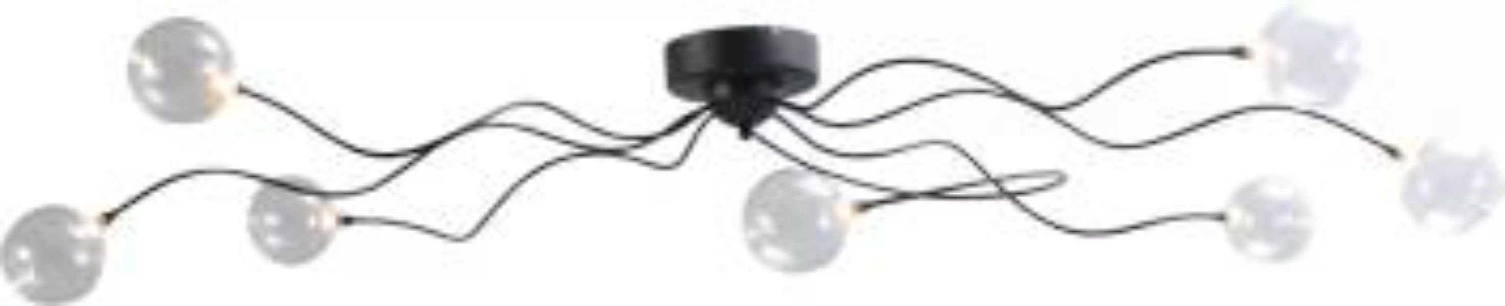 Dekorative LED Deckenleuchte GIO Glasschirm Schwarz günstig online kaufen