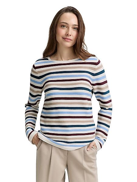 TOM TAILOR Rundhalspullover Regular aus Rippstrick günstig online kaufen