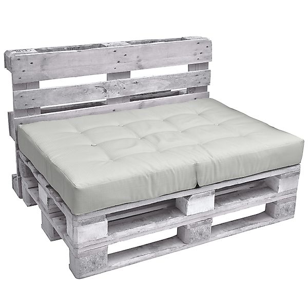 Beautissu ECO Elements Palettenkissen Sitz 120x80x15cm Hellgrau günstig online kaufen