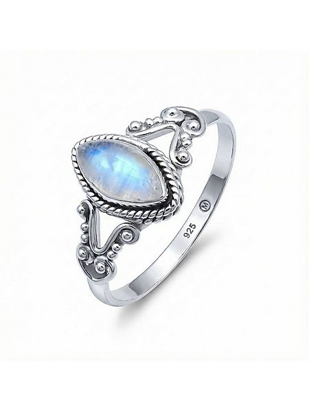 mantraroma Silberring NOBALA aus 925 Silber mit Regenbogen Mondstein (Ring günstig online kaufen