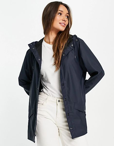 Rains – Kurze Jacke in Blau günstig online kaufen