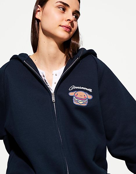 Bershka Hoodie Cinnamoroll Mit Reißverschluss Und Kapuze Damen M Marinenbla günstig online kaufen