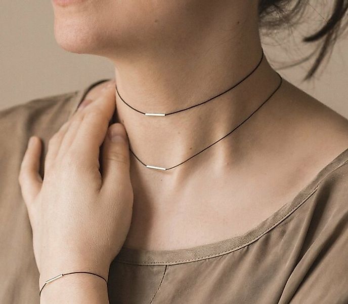 Schlauch-schicht-halsband,Minimalistisches Halsband günstig online kaufen