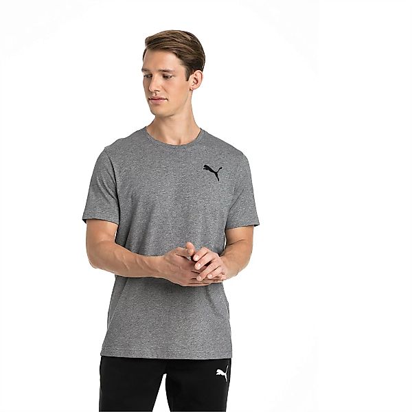 PUMA Herren Essentials Small Logo T-Shirt | Mit Katzenmuster | Grau | Größe günstig online kaufen