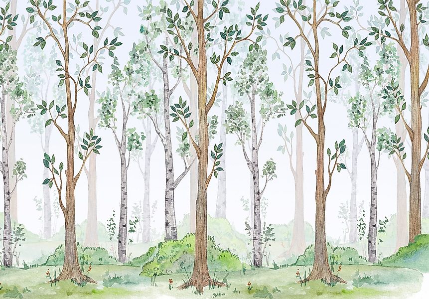 Wallarena Fototapete Kinderzimmer Wald Baum Kinder günstig online kaufen