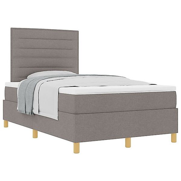 vidaXL Bett Boxspringbett mit Matratze Taube 120x200 cm Stoff (1-tlg) günstig online kaufen
