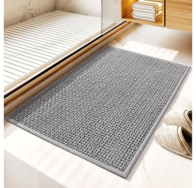 TUWENA Badematte Weich Chenille Badezimmerteppich, Badteppich rutschfest Wa günstig online kaufen