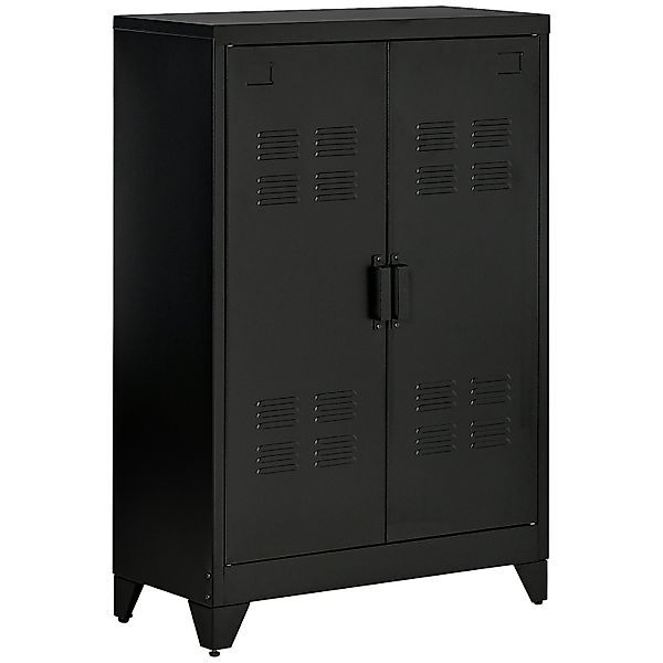 HOMCOM Sideboard mit 2 Verstellbaren Einlegeböden Schwarz 75 x 33 x 110 cm günstig online kaufen