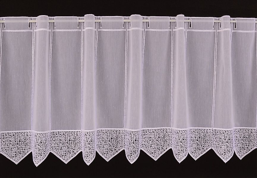 Gardinen Kranzusch Scheibengardine mit Stickerei Spinnwebenoptik, Stangendu günstig online kaufen