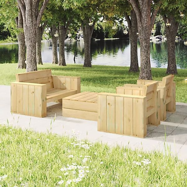 Vidaxl 4-tlg. Garten-lounge-set Imprägniertes Massivholz Kiefer günstig online kaufen