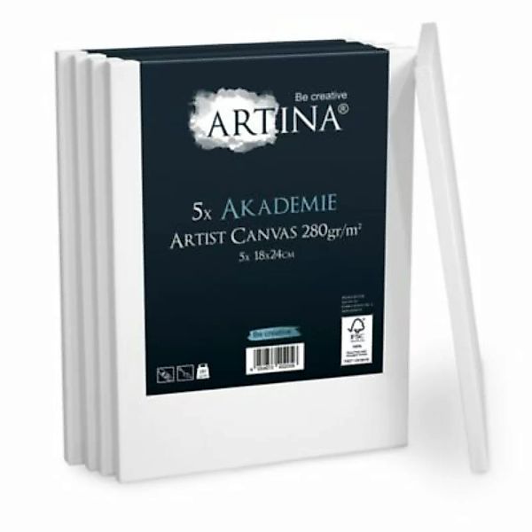 Artina 5er Set Akademie FSC Keilrahmen 18x24 cm weiß Gr. 18 x 24 günstig online kaufen