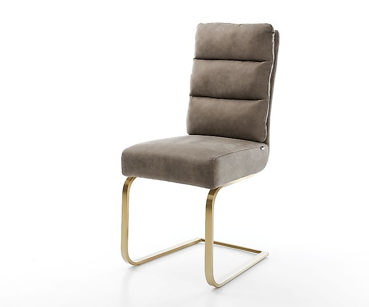Freischwinger Pela-Flex Mikrofaser Taupe Vintage Freischwinger flach Gold T günstig online kaufen