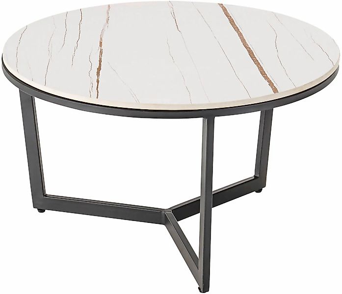 Stolkom Couchtisch "HARPER 2" rund Keramik, Tisch-Platte marmorisiert günstig online kaufen