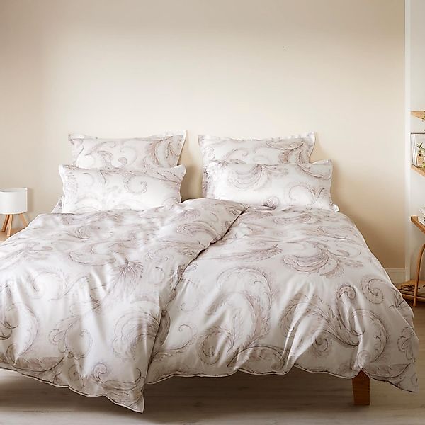 Elegante Mako Satin Bettwäsche Grandezza 24554-7 ecru Paisley 135x200 günstig online kaufen
