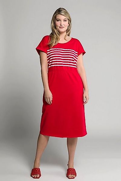 Ulla Popken Jerseykleid Kleid Ringel Rundhals Halbarm günstig online kaufen