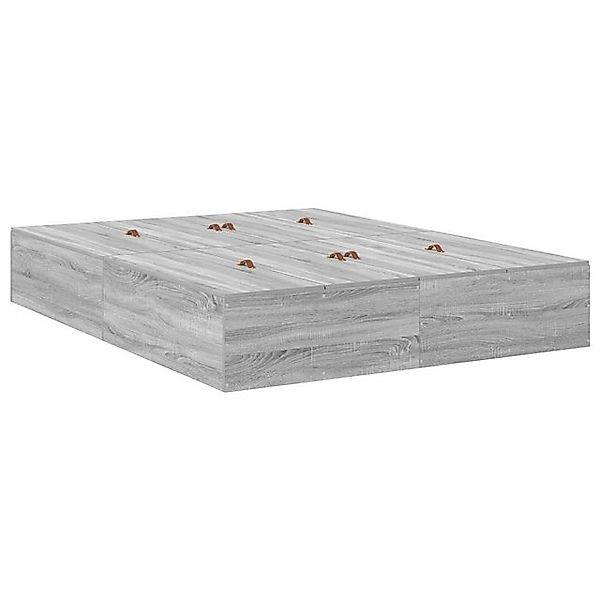 vidaXL Bett Stauraum Bettgestell Graues Sonoma Holzwerkstoff (1-tlg) günstig online kaufen