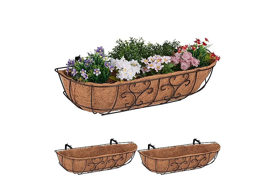 relaxdays Pflanzkübel Blumenkasten Balkon 3er Set günstig online kaufen