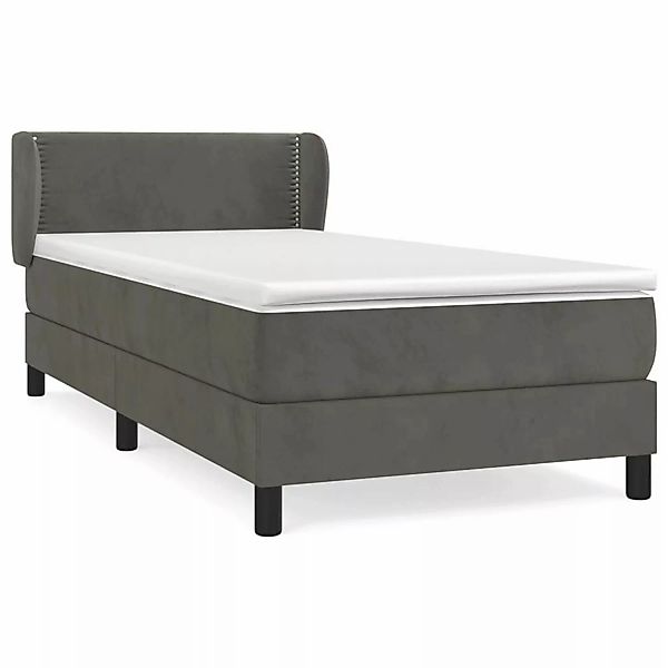 Vidaxl Boxspringbett Mit Matratze Dunkelgrau 100x200 Cm Samt günstig online kaufen