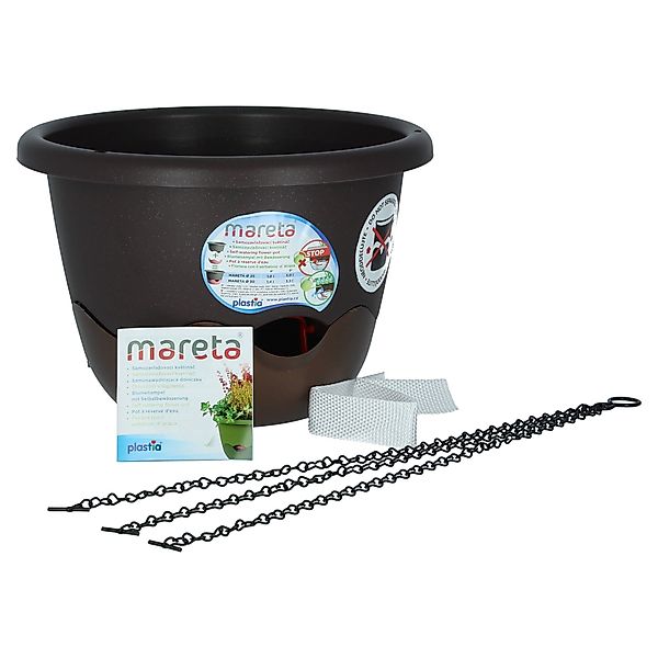 PLASTIA Blumenampel Mareta 30 Braun/Bronze mit günstig online kaufen