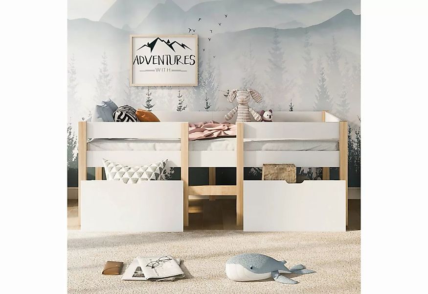 Sweiko Kinderbett, Hochbett mit 2 Schubladen und Rausfallschutz, 90*200cm günstig online kaufen