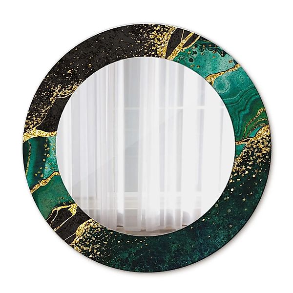Tulup Spiegel mit Aufdruck Marmorgrün 50x50 cm Runder Spiegel mit Dekorativ günstig online kaufen