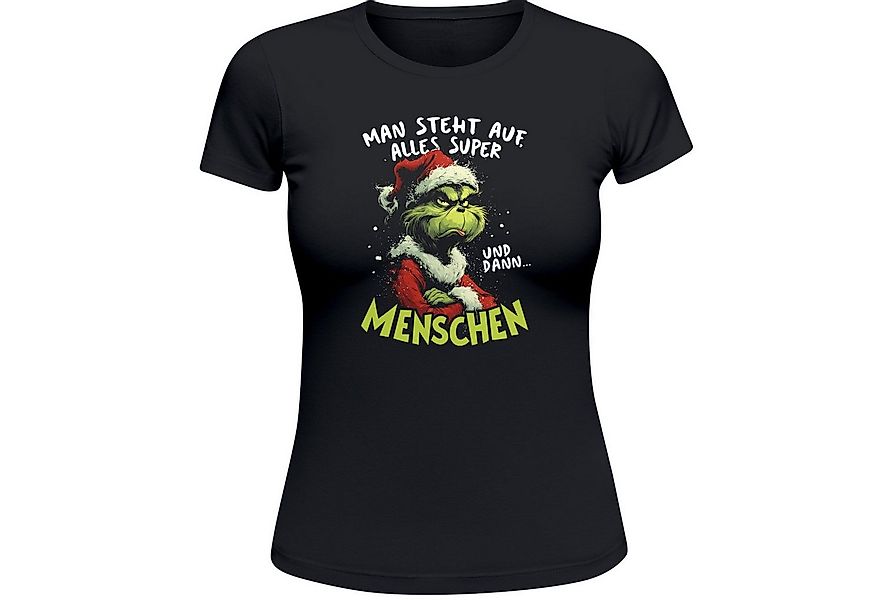 MoonWorks Print-Shirt Weihnachtsshirt Damen Spruch Und dann Menschen T-Shir günstig online kaufen