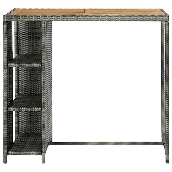 vidaXL Bartisch mit Regal Grau 120x60x110 cm Poly Rattan günstig online kaufen