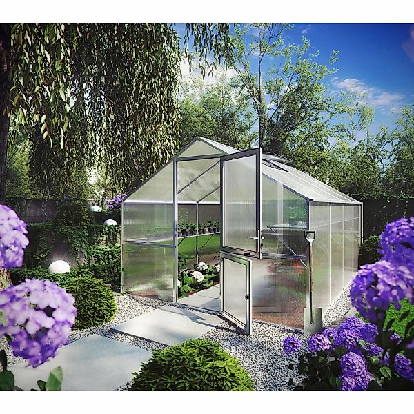 KGT Gewächshaus Orchidee Alu blank 12,74 m² günstig online kaufen