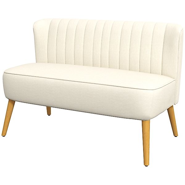 HOMCOM 2-Sitzer Sofa Zweisitzer, Loveseat mit Leinenoptik, Doppelsofa mit H günstig online kaufen