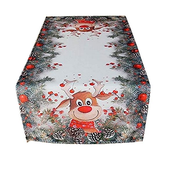 texpot Tischdecke Tischläufer Elch mit roter günstig online kaufen
